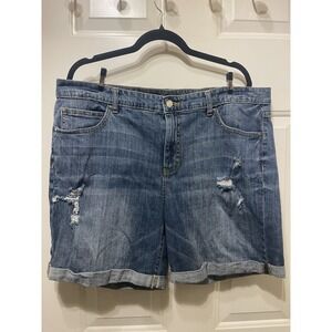 Jennifer Lopez Denim Jean Shorts Size 16 Boyfriend Short
